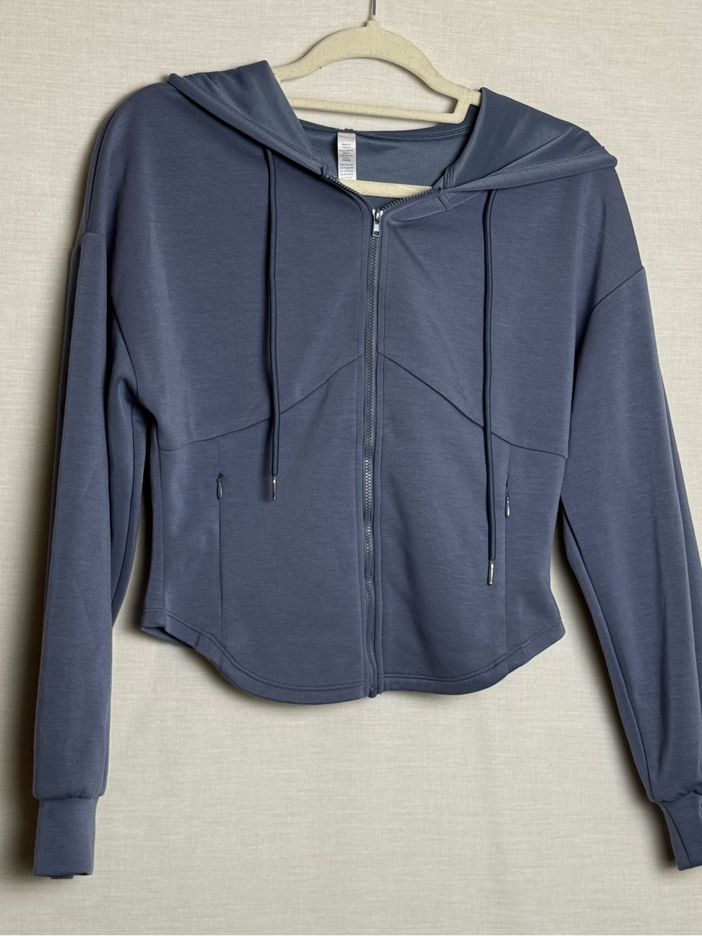 Lululemon Womens M Blue Full Zip Scuba Style Hoodie Jacket Soft Stretch